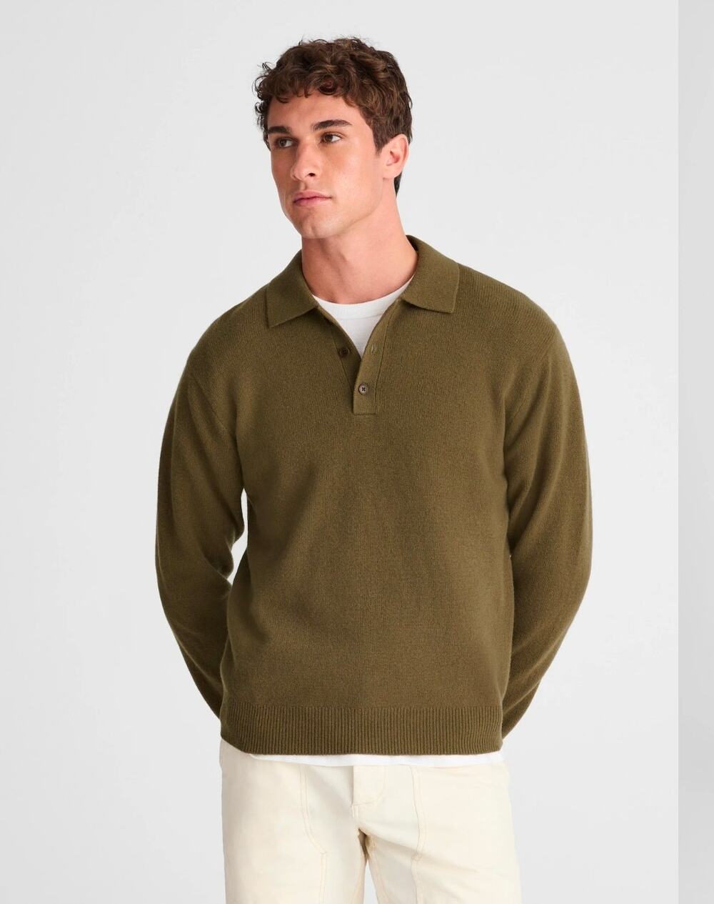 NWOT Sweater Polo in Heritage Merino Wool bay leaf green size xl style NY122.